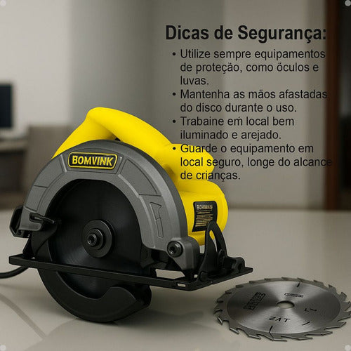 Serra Circular Elétrica C Guia Laser Madeira Ferro Azulejos