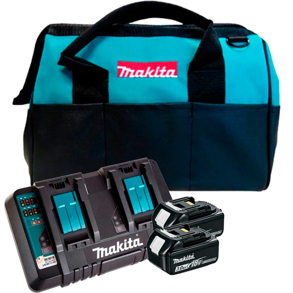 Kit Baterias 3Ah 18V Com Carregador Duplo MAKITA