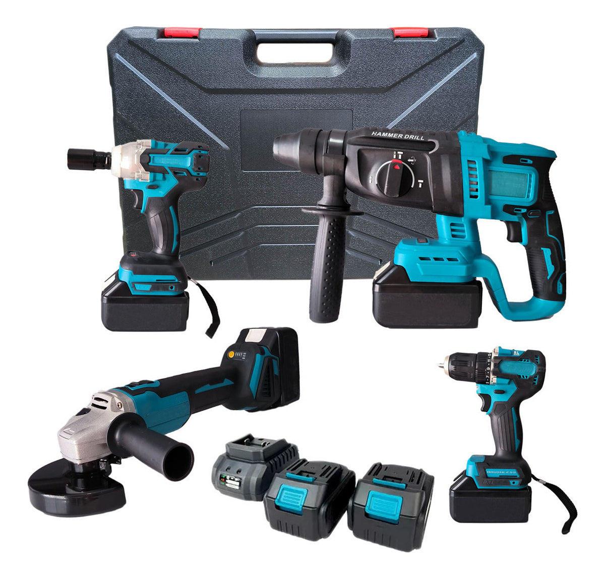 Kit Multi Ferramentas Brushless 4 em 1 com 2 Bateria Bivolt 48v modelo Stbon